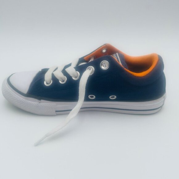 Converse All Star Laced Boys Sneaker Tennis Shoe's Blue White Orange - Jr Size 1 - Picture 3 of 16